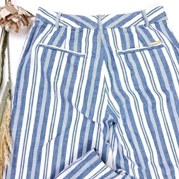 Michael Kors Blue White Stripe Wide Leg Pants 0 - Picture 7 of 12